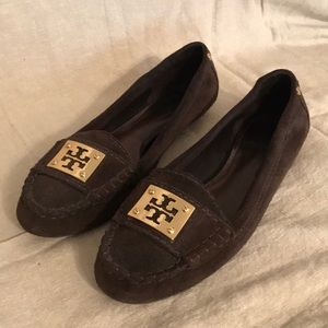Chocolate Suede Tory Burch Flats